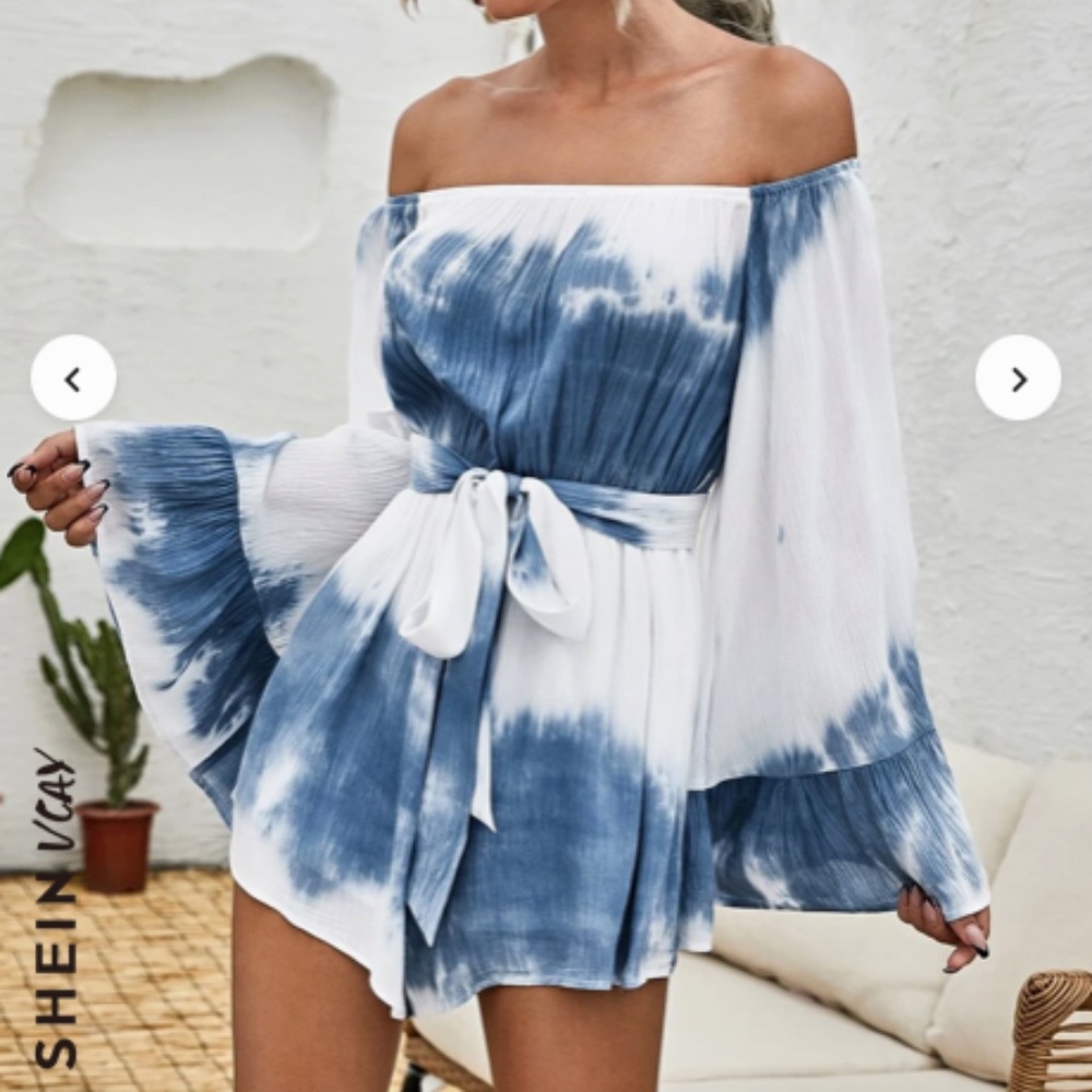 Flutter Sleeve Tie Dye Romper- Size S